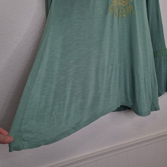 Sundance Embroidered Tunic Sz S Beaded Bell Sleeves Fairycore Whimsigoth Boho - Picture 6 of 16